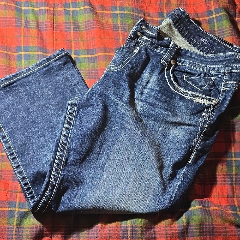 Vigoss Blue Straight Leg Jeans with Classic Indigo Wash